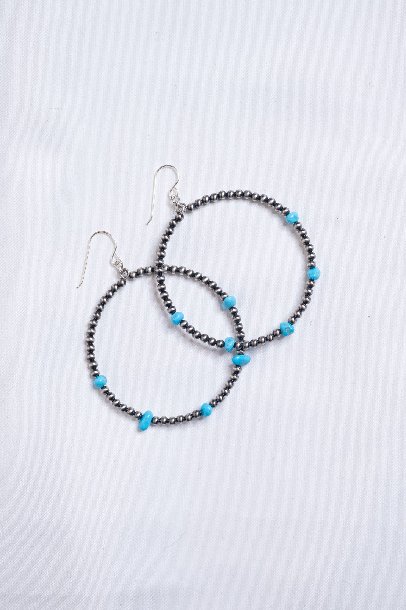 Navajo Pearl with Turquoise Hoop Earrings *BACK IN STOCK*