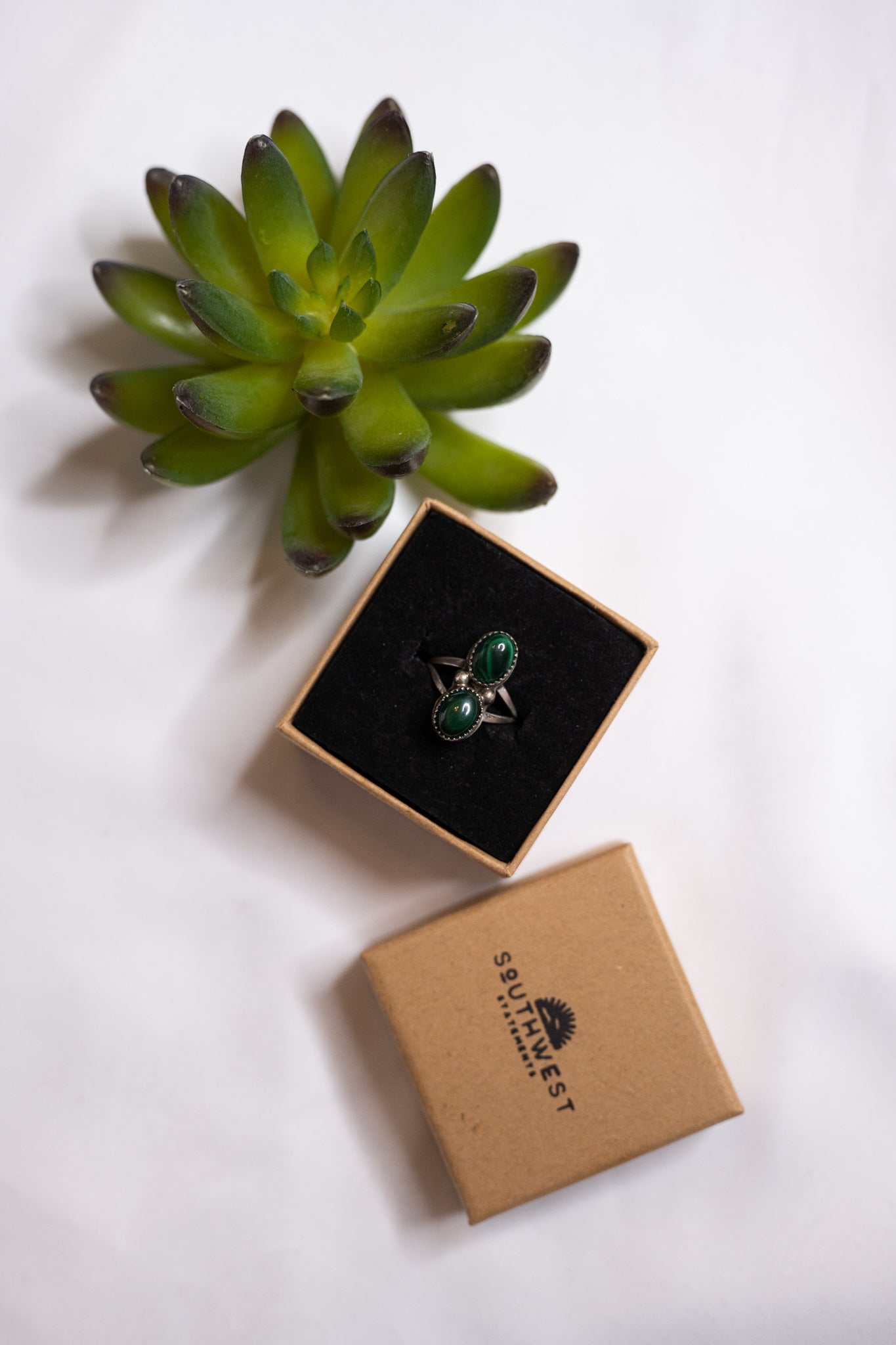 Malachite Stone Ring | Size 6.5