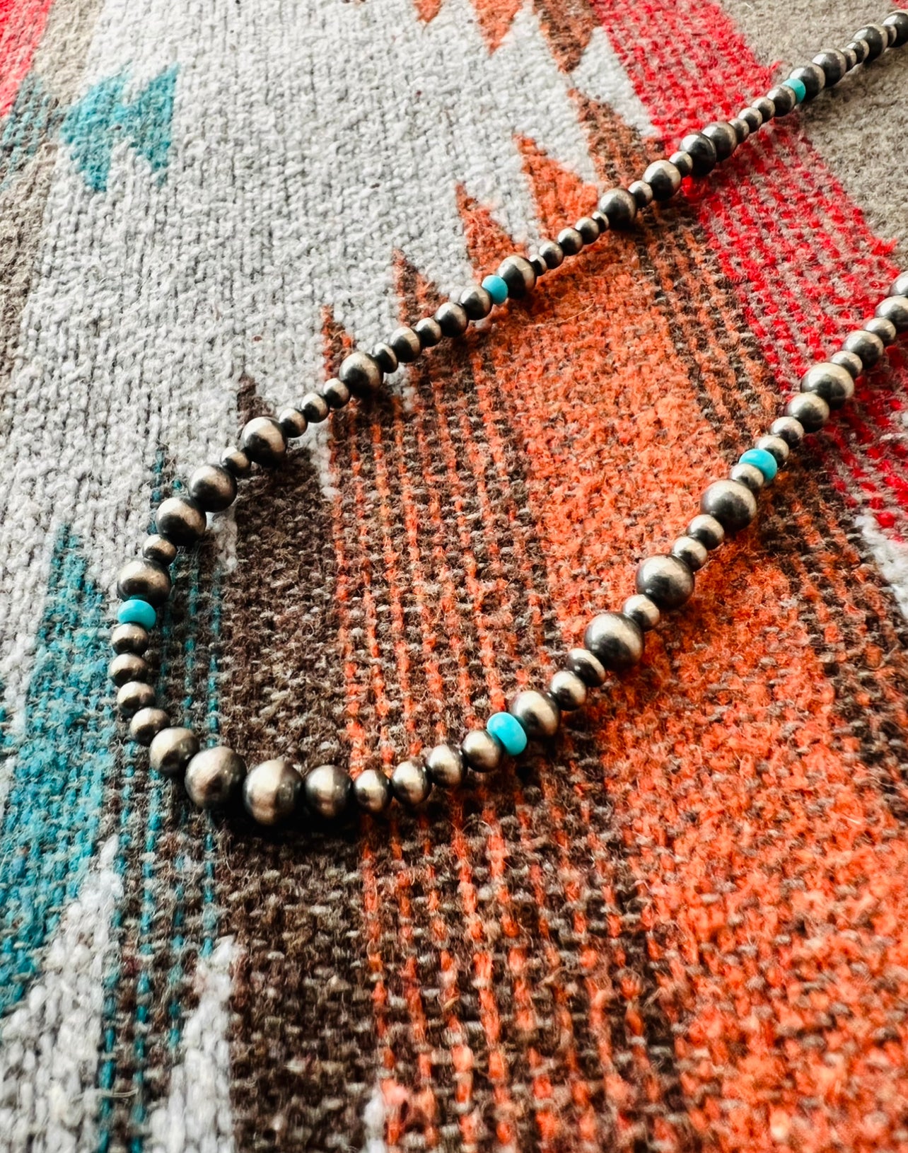 Navajo Pearl Necklace with Turquoise