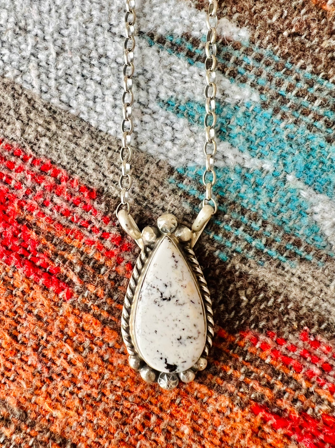 White Buffalo Pendant Necklace