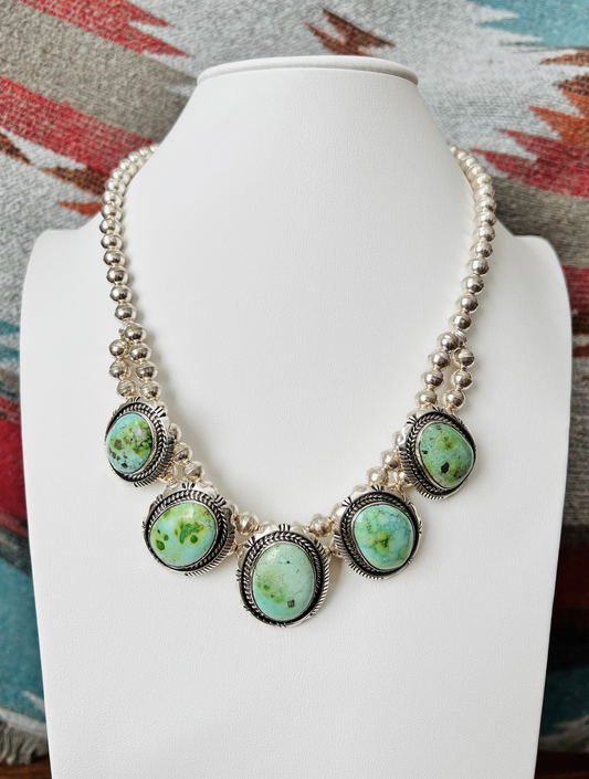 Sonoran Gold Turquoise Necklace by Eugene Belone