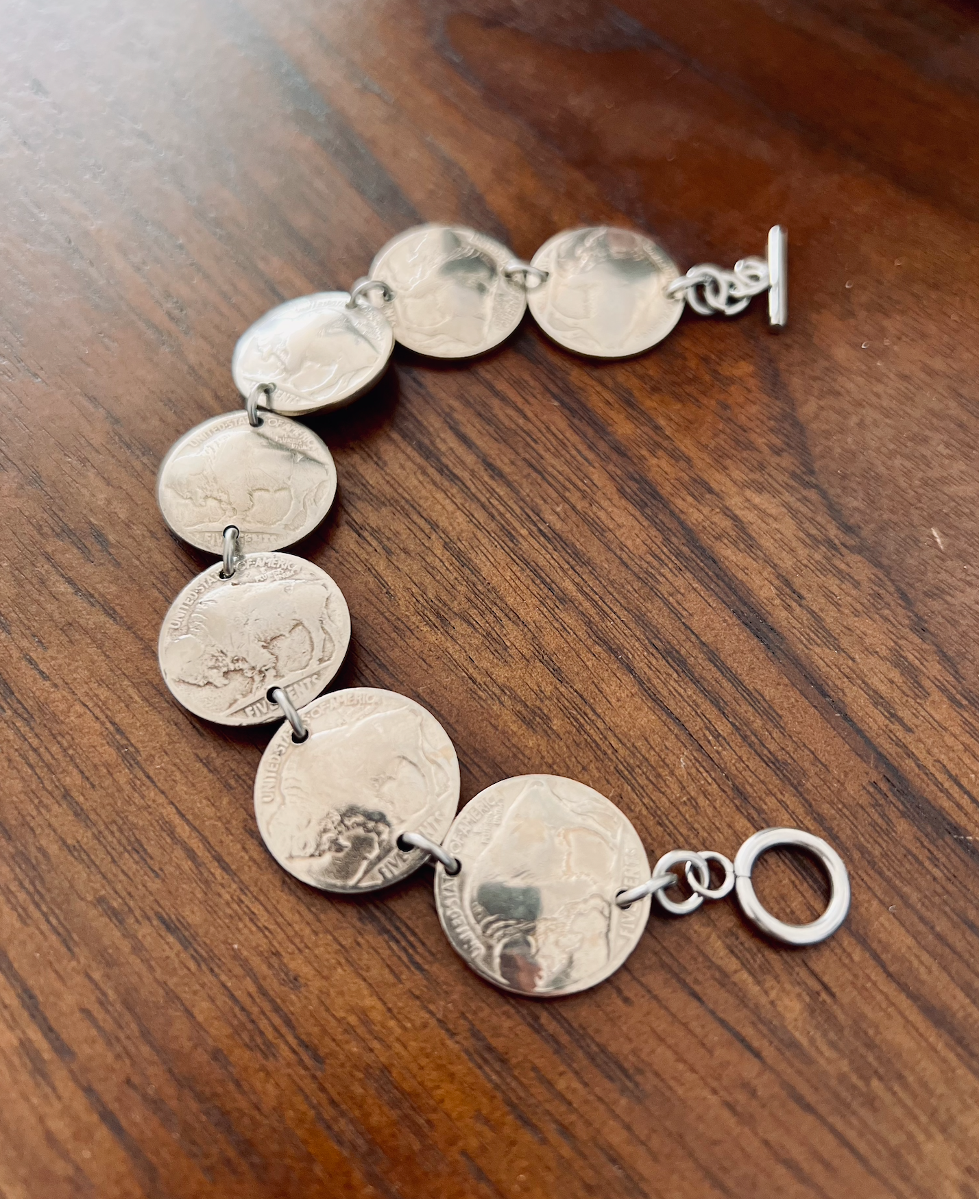 Buffalo Nickel Coin Bracelet