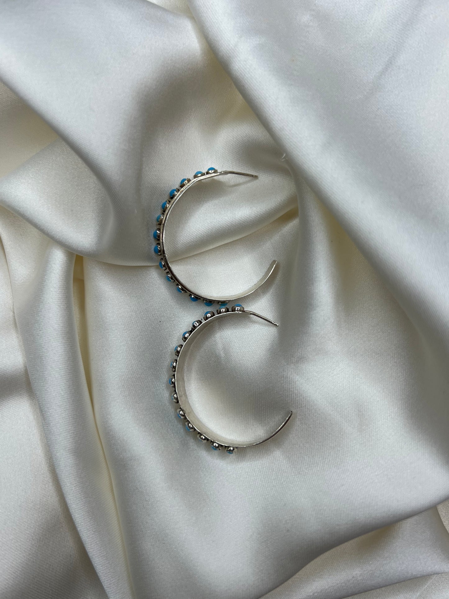 Kingman Turquoise | Silver Hoop Earrings *BACK IN STOCK*