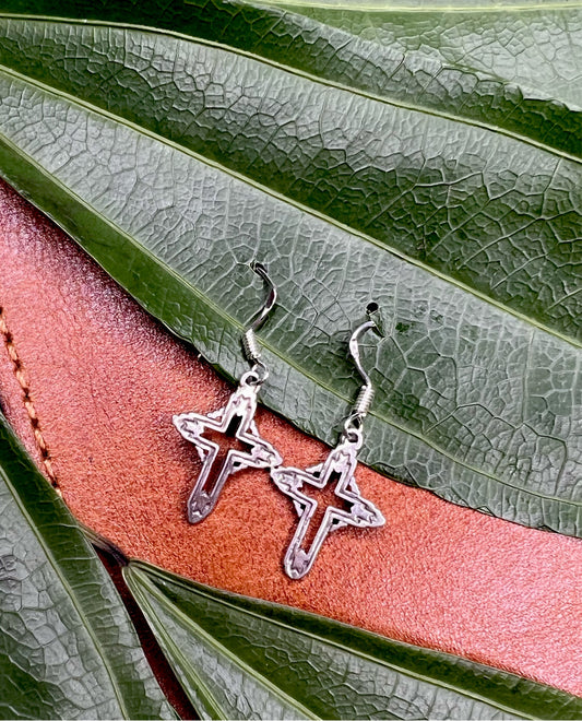 Southwest Cross Sterling Silver Earrings