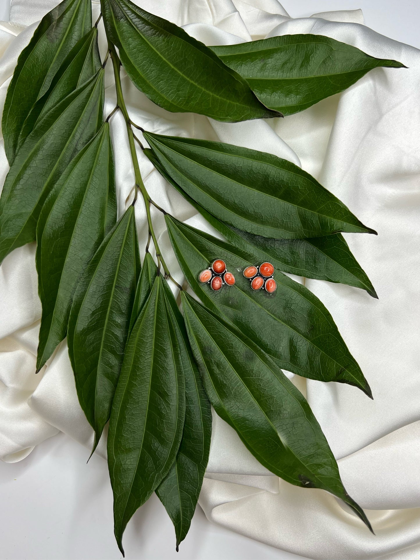 Spiny Oyster Cluster Stud Earrings